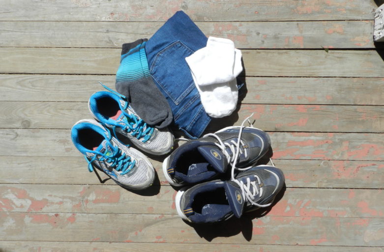 Summer Clothign Drive, Running Shoes, Socks, Jeans